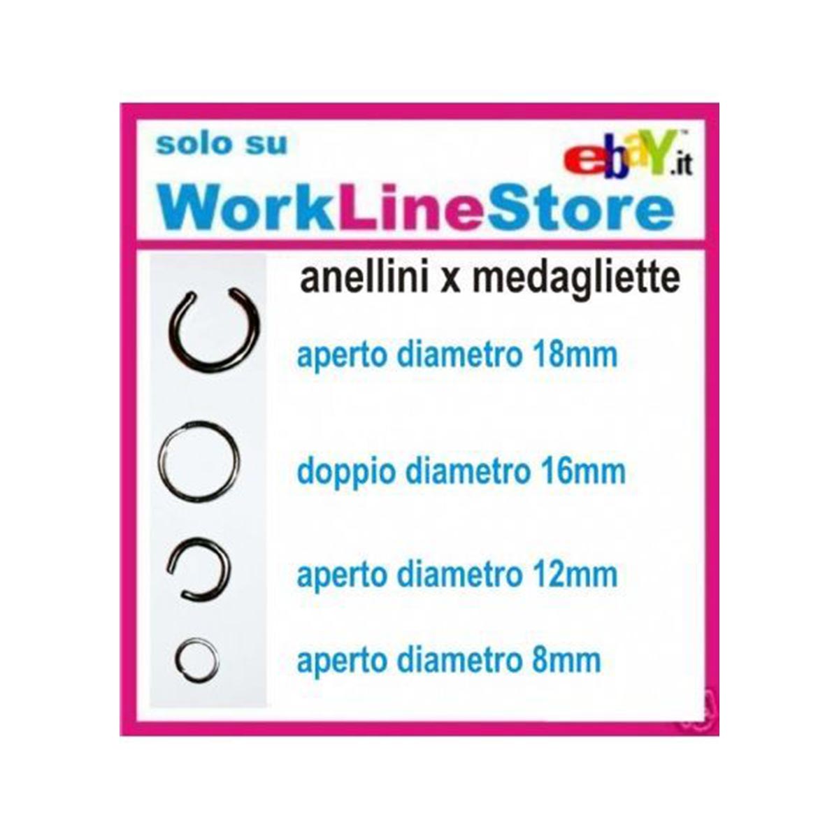10pz Anellino aperto diametro a scelta 10pz Anellino aperto diametro a scelta