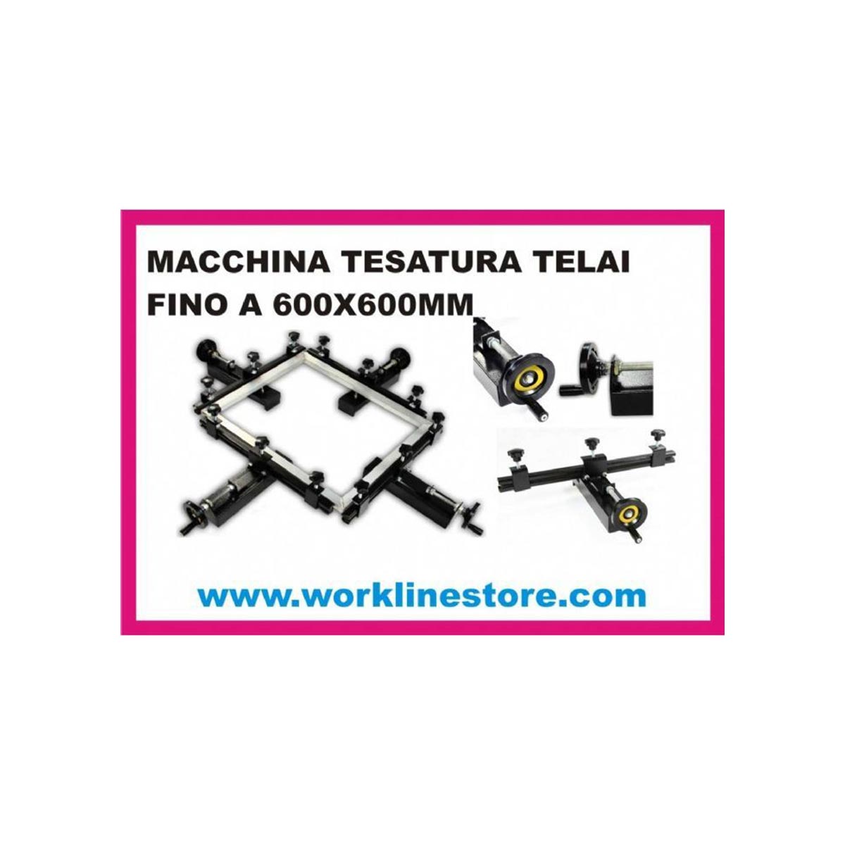 Macchina tensionatura seta telai cm 60x60 max Macchina tensionatura seta telai cm 60x60 max