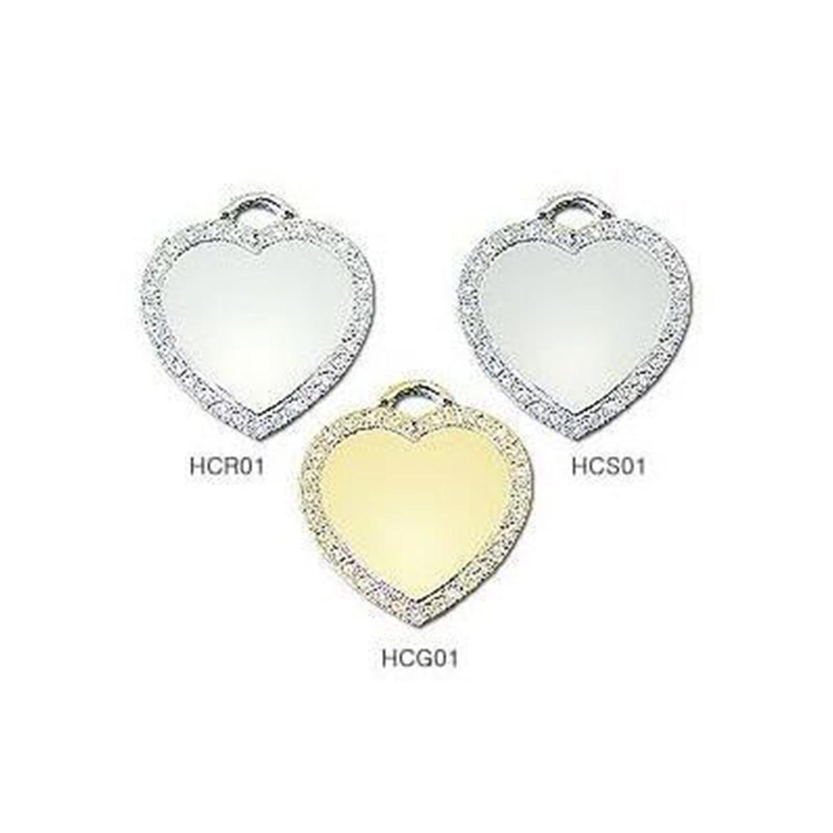 HCG01 - MEDAGLIETTA A CUORE CON STRASS 44x43mm HCG01 - MEDAGLIETTA A CUORE CON STRASS 44x43mm