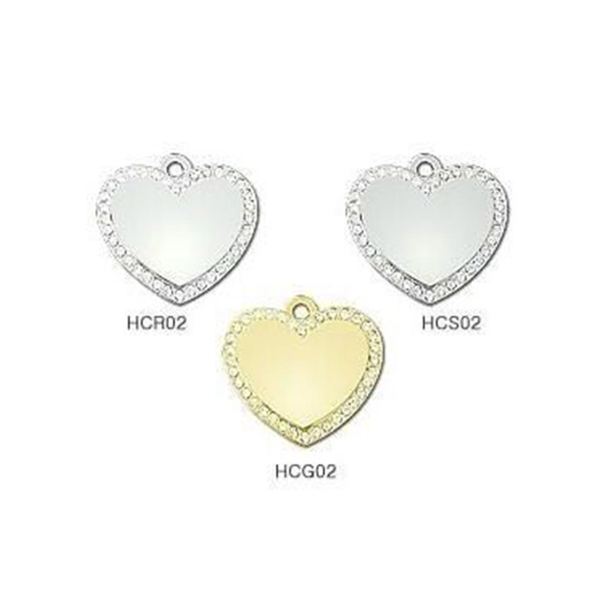 HCG02 - MEDAGLIETTA A CUORE CON STRASS 34x30mm HCG02 - MEDAGLIETTA A CUORE CON STRASS 34x30mm